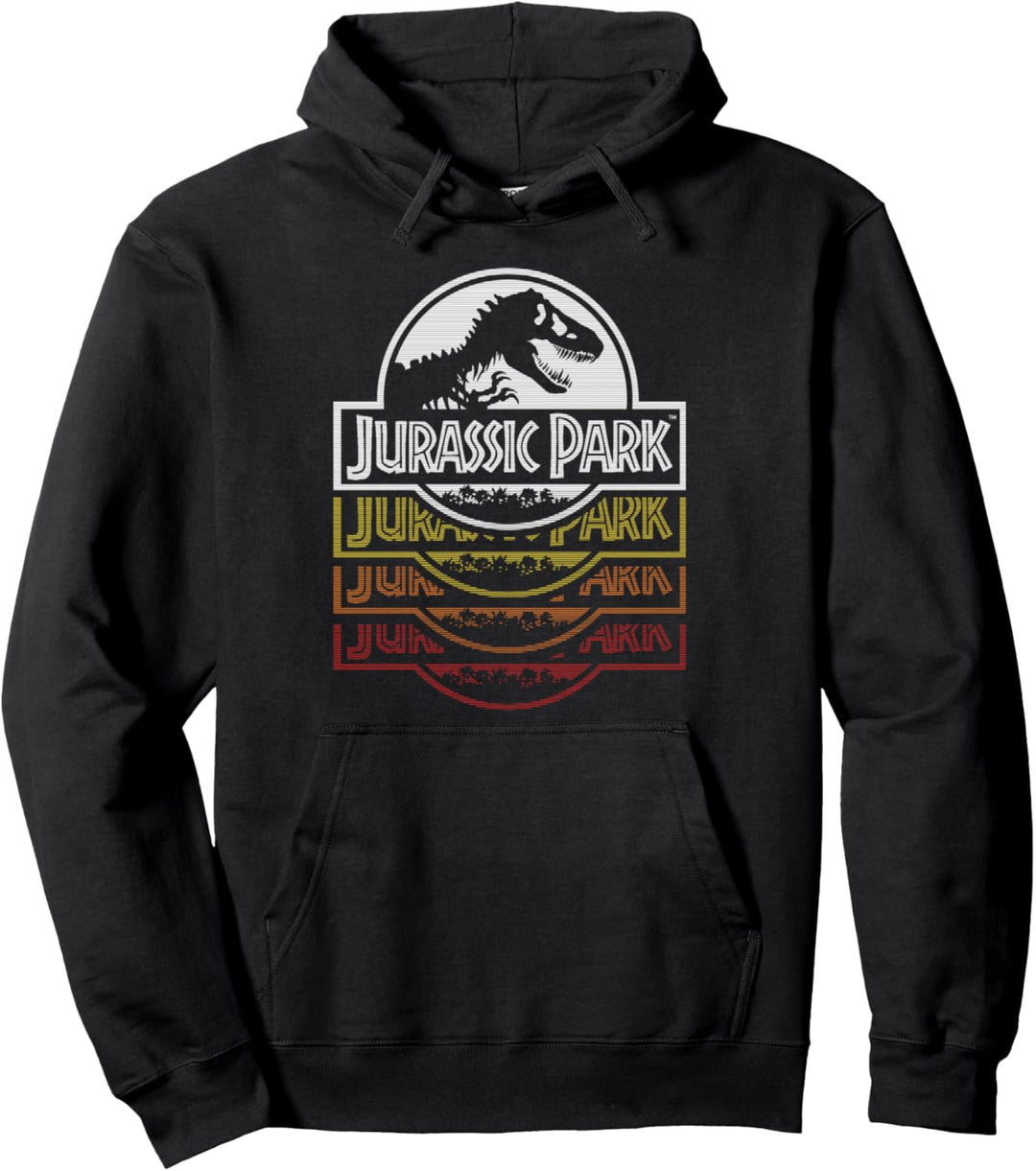 Jurassic Park Ombre Stacked Logo Pullover Hoodie