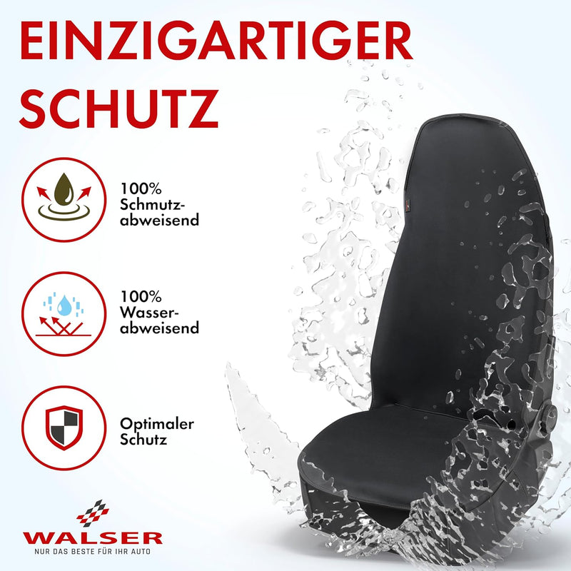 Walser Premium Sitzauflage Auto Neopren, 100% wasserdichter Sitzschoner Auto, 100% schmutzabweisende