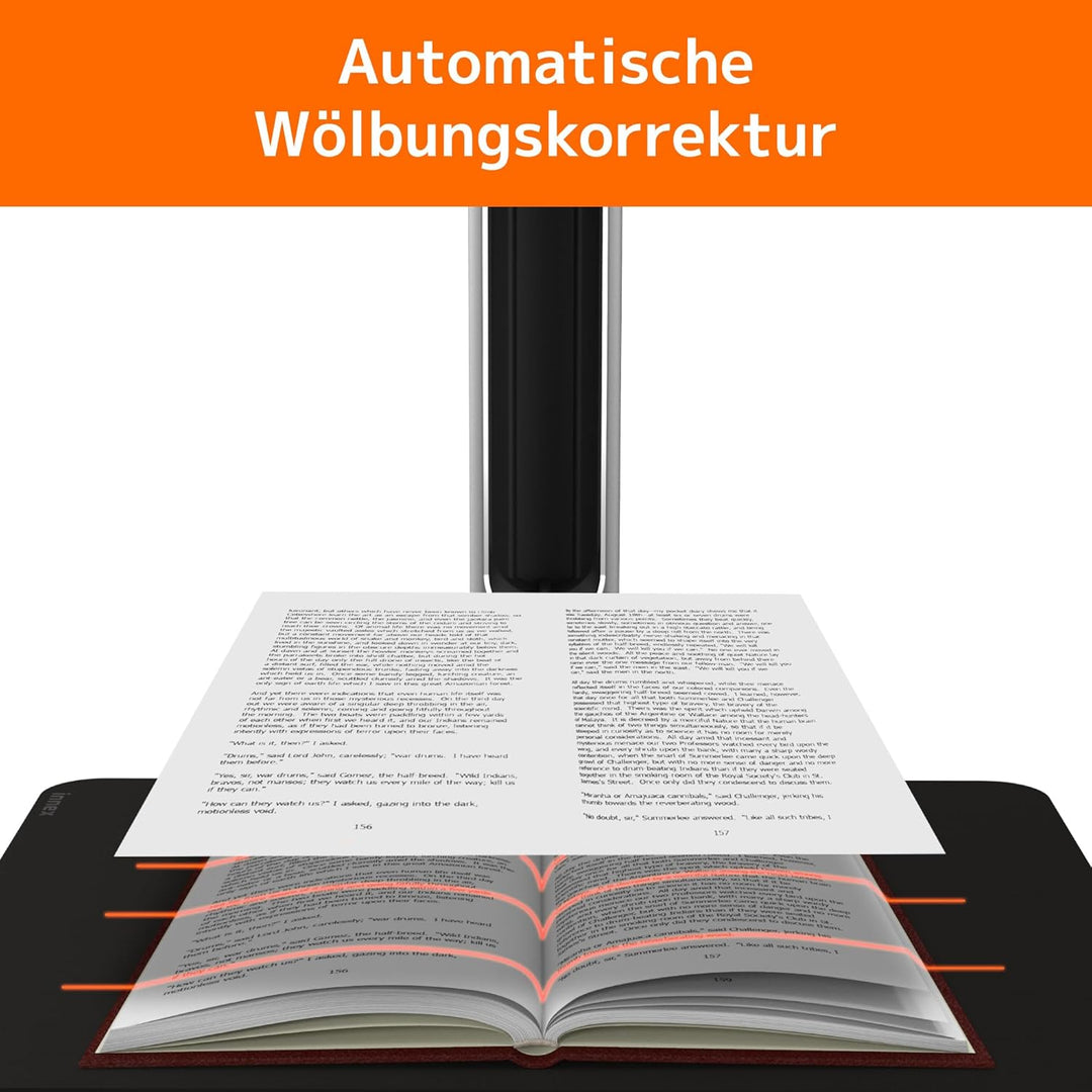 Innex DS200 USB Buchscanner, 20,1MP, A3-Dokumentenscan, OCR 120+ Sprachen, Auto-Glättung & Begradigu