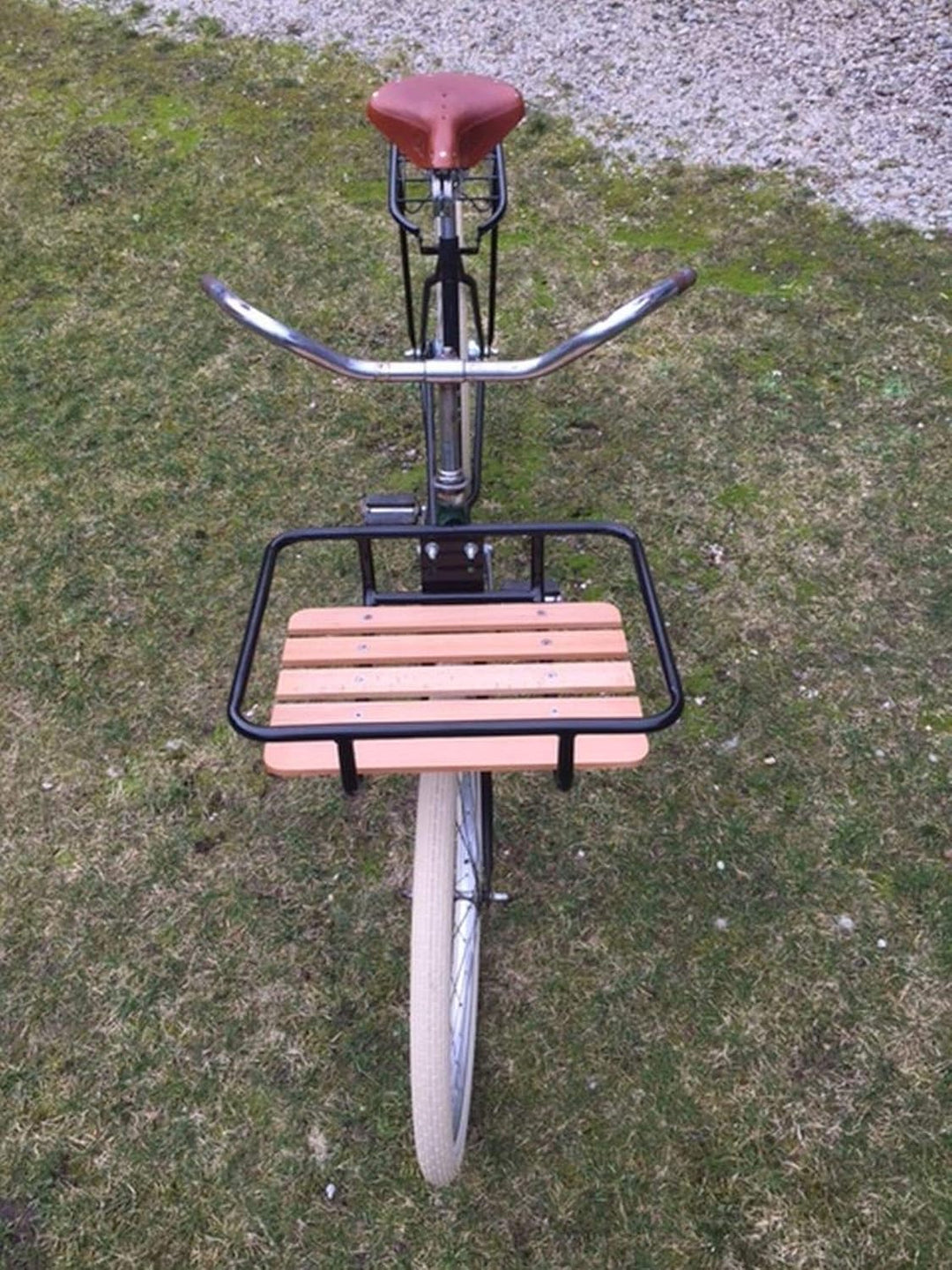 LASTPAK 009630 Gepäckträger Vorne Fahrrad Hollandrad Träger Schwarz Holz