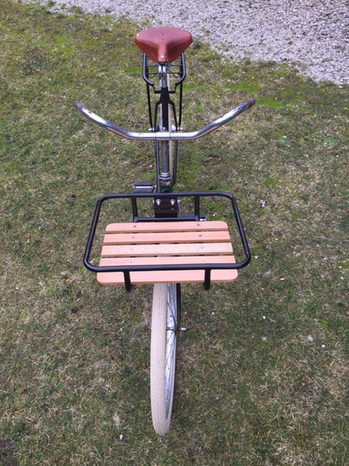 LASTPAK 009630 Gepäckträger Vorne Fahrrad Hollandrad Träger Schwarz Holz