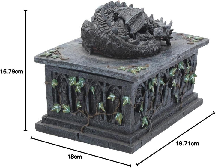 Nemesis Now NOW102 Drachen-Tarotbox, Kunstharz, 18 cm, Schwarz 18 cm Schwarz, 18 cm Schwarz