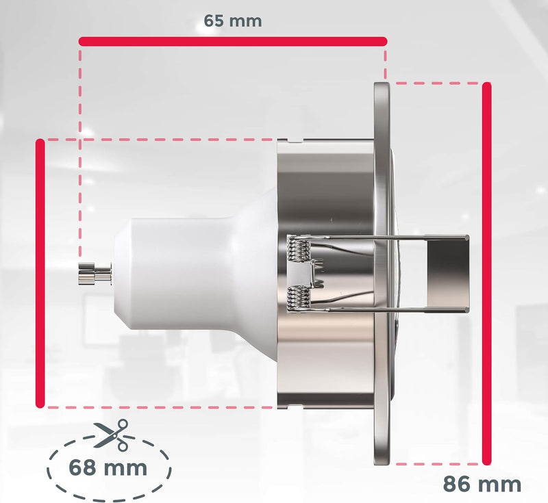 B.K.Licht - 10er Set Einbaustrahler LED schwenkbar, warmweisse Lichtfarbe, Lochdurchmesser 68mm, LED