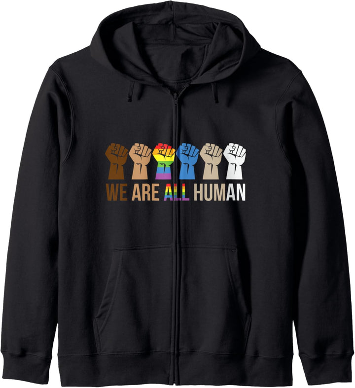 Wir sind alle menschliche Flagge LGBT Gay Pride Monat Kapuzenjacke