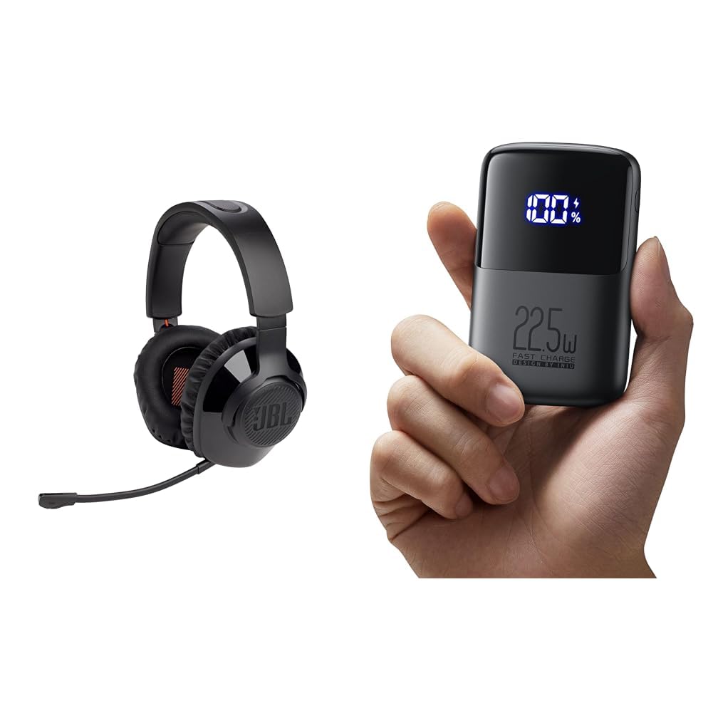 JBL Quantum 350 Over-Ear Gaming Headset &amp; INIU Power Bank, 22.5W Fast Charging 10000mAh PowerBank Kl