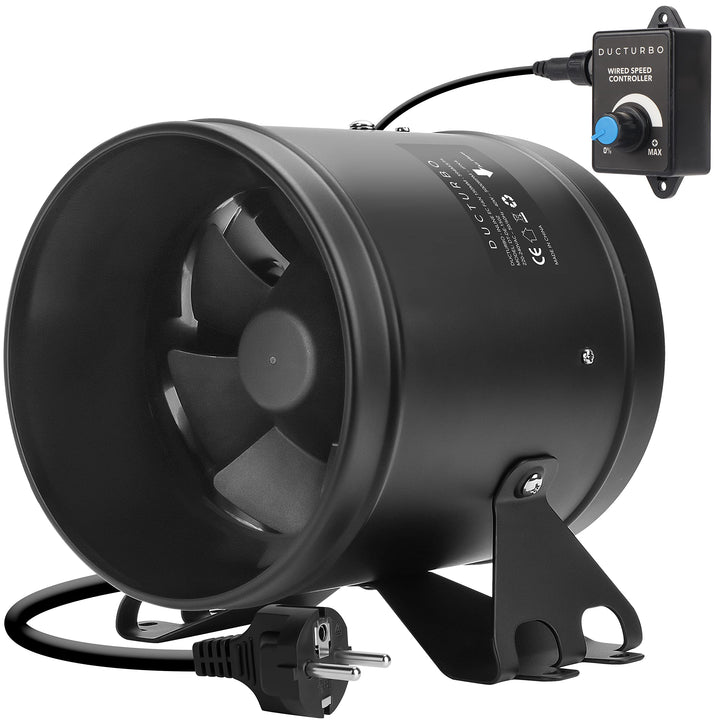 Rohrventilator 150mm Regelbar, 594m³/h Inline-Kanalventilator Abluftventilator Ideal Rohrlüfter für