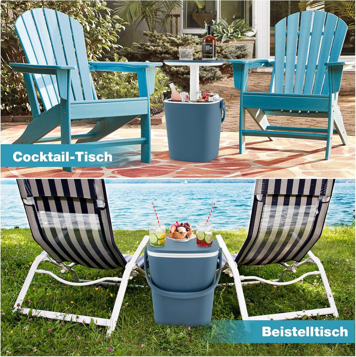 GYMAX Cool Bar mit Griff, tragbarer 15 L Bier- & Weinkühler mit Eiszange & Flaschenöffner, 3-in-1 Be