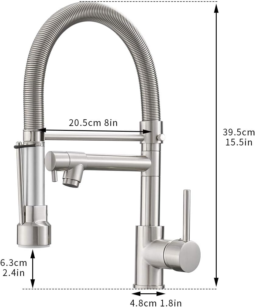 AIMADI Wasserhahn Küche Mischbatterien Pull Down Küchenarmatur mit Brause Spiralfederarmatur Küchens