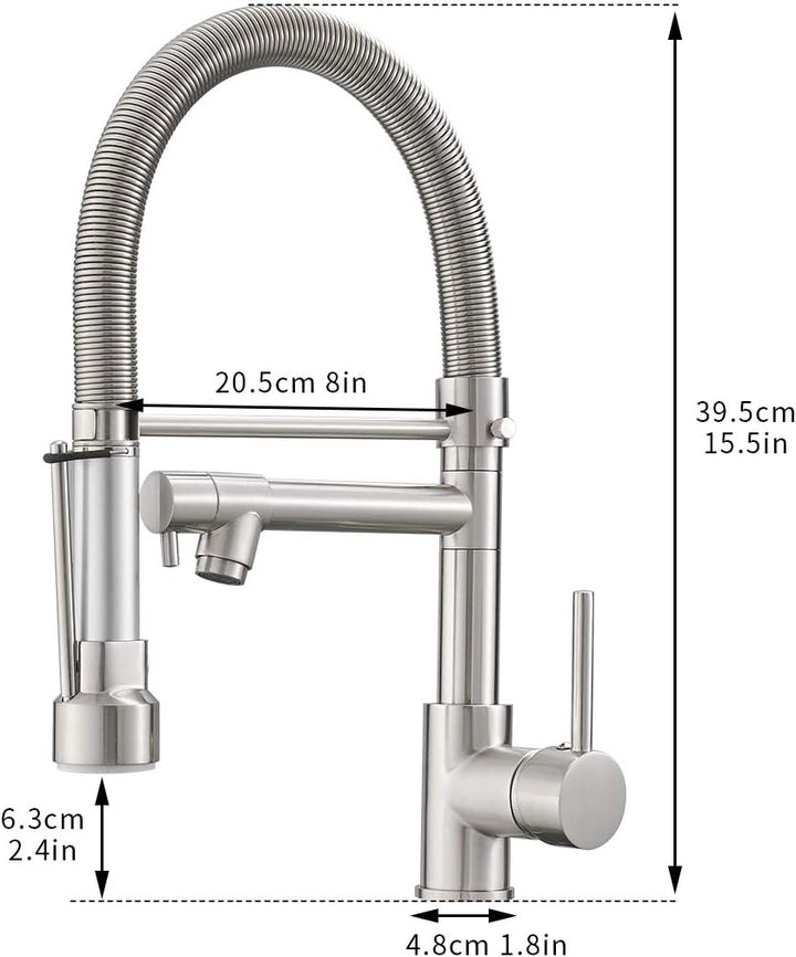 AIMADI Wasserhahn Küche Mischbatterien Pull Down Küchenarmatur mit Brause Spiralfederarmatur Küchens