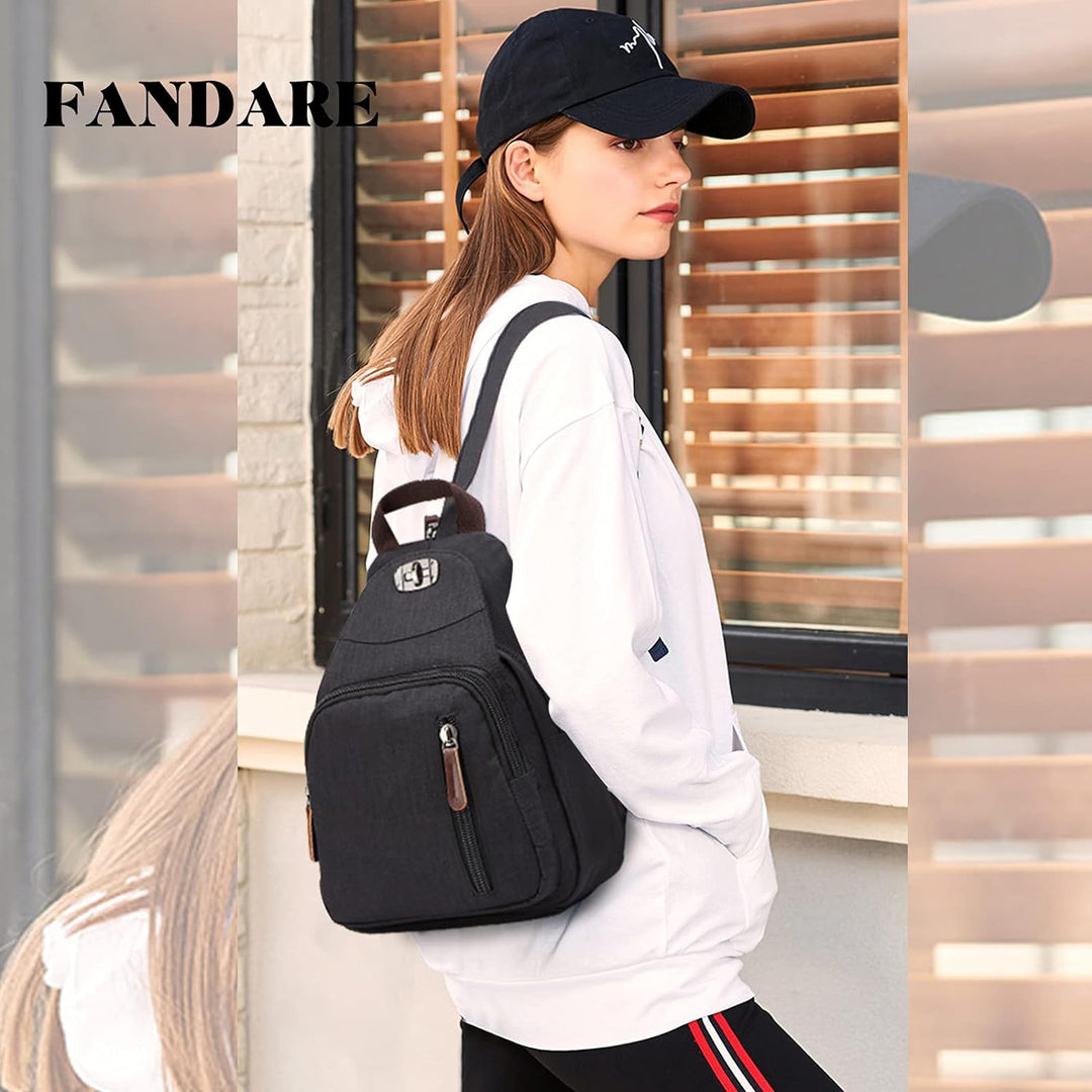 FANDARE Retro Brusttasche Sling Bag Klein Rucksack Schulranzen Umhängetasche Schulrucksack Sporttasc
