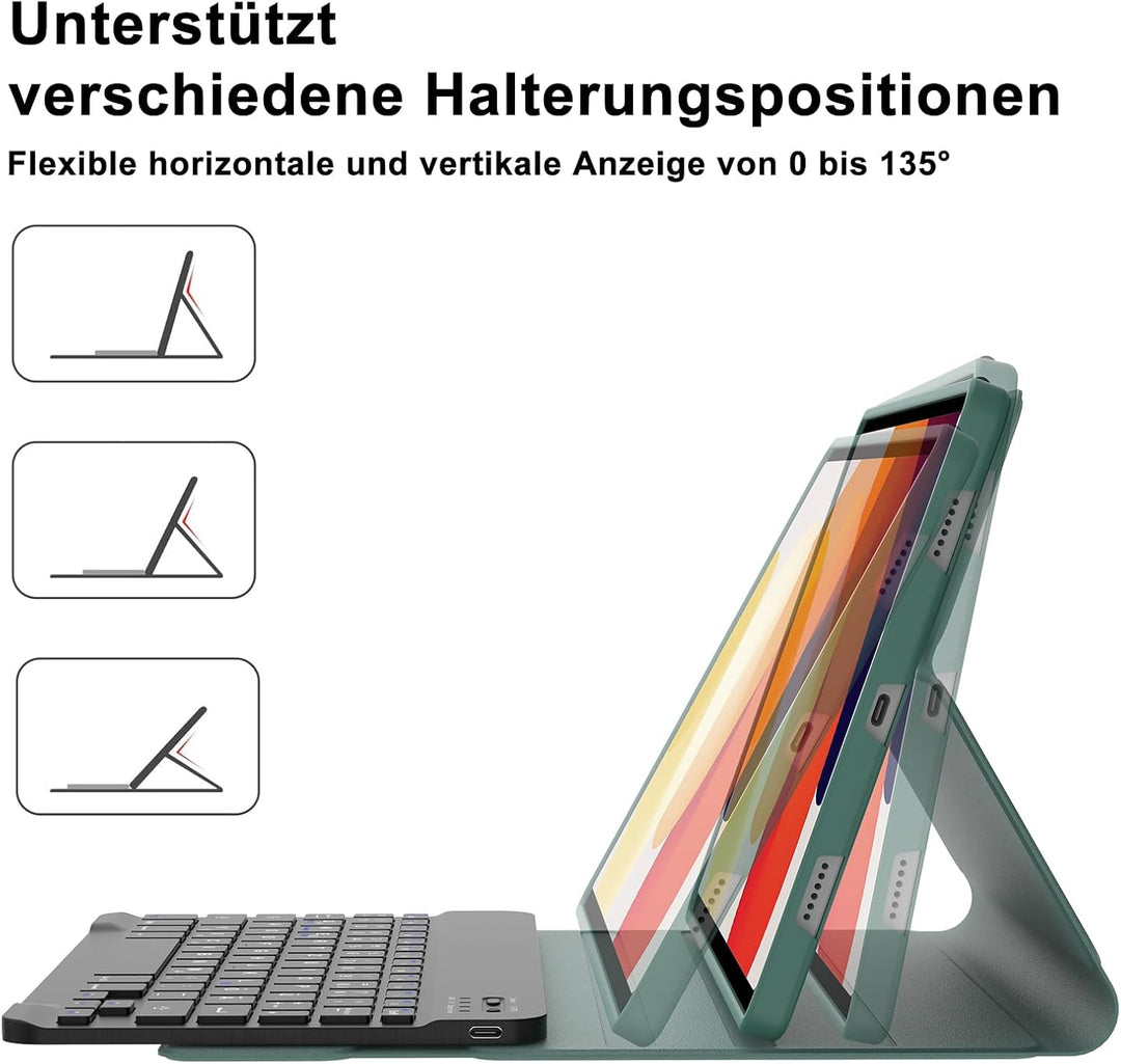 IVEOPPE Tastatur Hülle für Xiaomi Redmi Pad SE 11'', Deutsches QWERTZ-Layout, Bluetooth Abnehmbare T