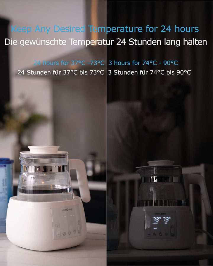 ÜneeQbaby - mit Nachtlicht, Babynahrung Wasserkocher für Milchfutter,