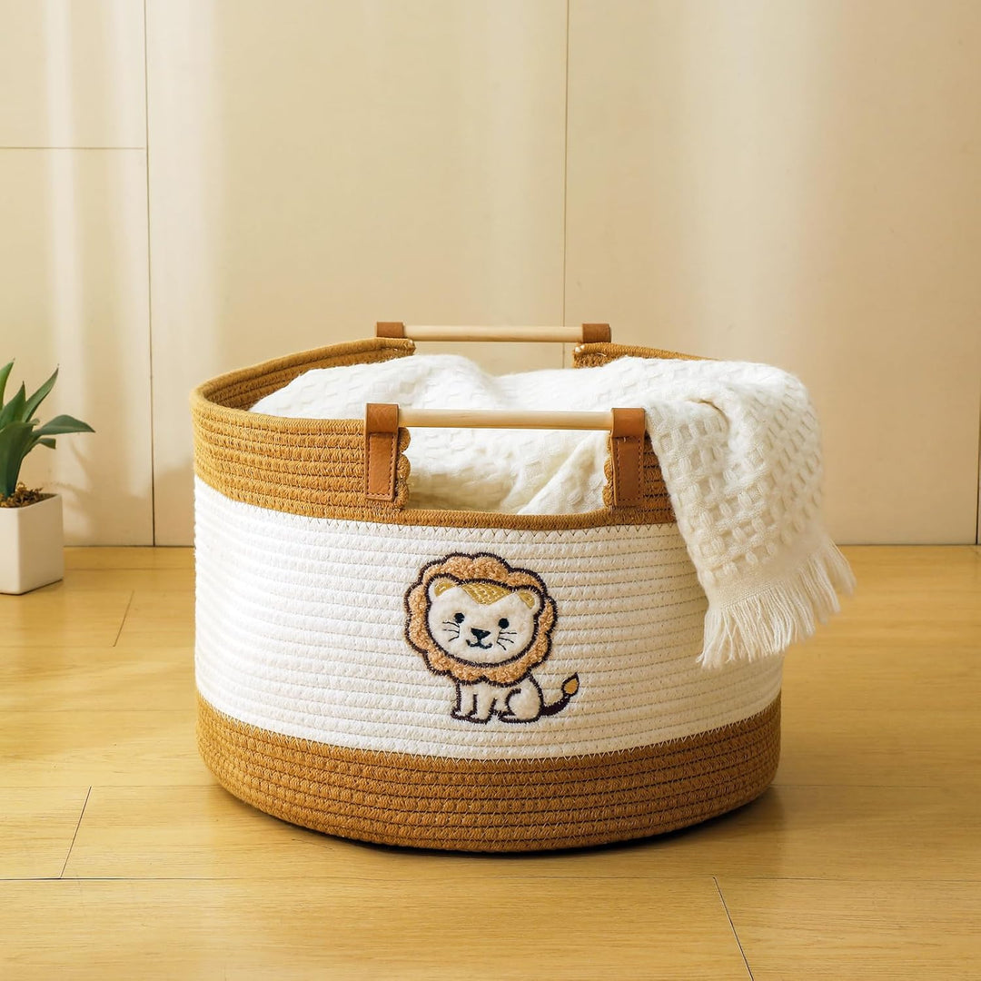 Grosser Deckenkorb, Wohnzimmer, 35 l, Baby-Wäschekorb, Spielzeugkorb für Babys, Kleinkinder, Aufbewa