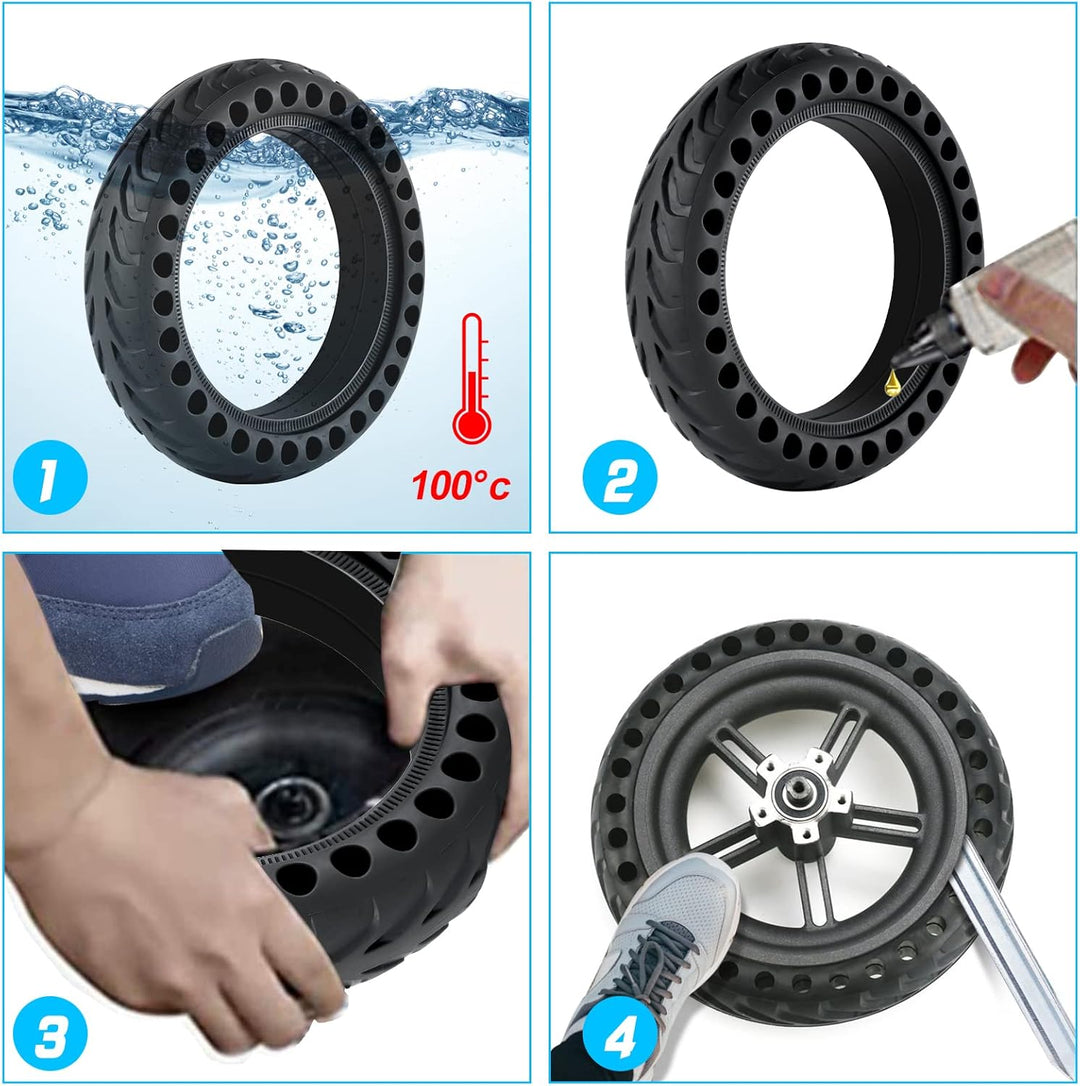 Ainiv Scooter Reifen, 2 Stück 8.5 Zoll für Xiaomi M365 Solid Tires, Elektro-Scooter Vorder und Hinte