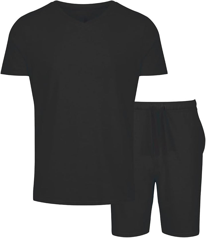 Light & Shade Pyjama-Set mit Oberteil und kurzer Hose für Herren, Schwarz, M M Schwarz, M Schwarz