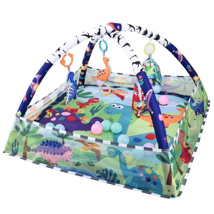 Bebamour Baby Spielmatten Bodenturngeräte von Geburt an, 18 Bälle, 5PCS Hängespielzeug, weiche Baby