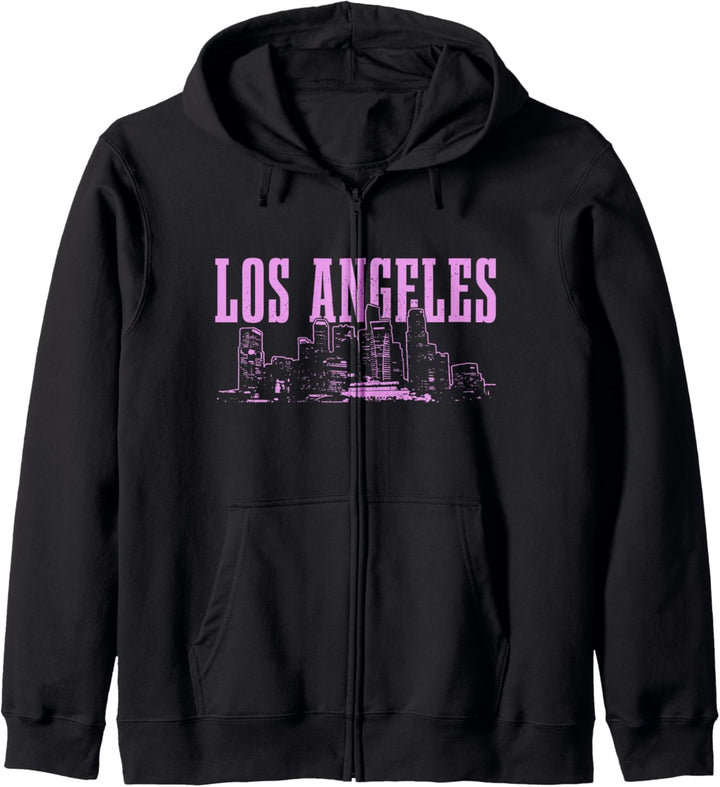 Los Angeles LA Skyline Vintage California Damen Mädchen Kapuzenjacke