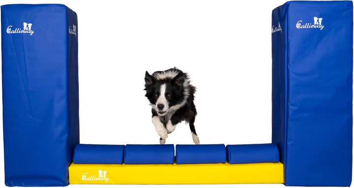 Callieway Turnier Agility Mauer „Bounce Over - Soft“ – alle FCI Sprunghöhen (gelb/blau), gelb/blau
