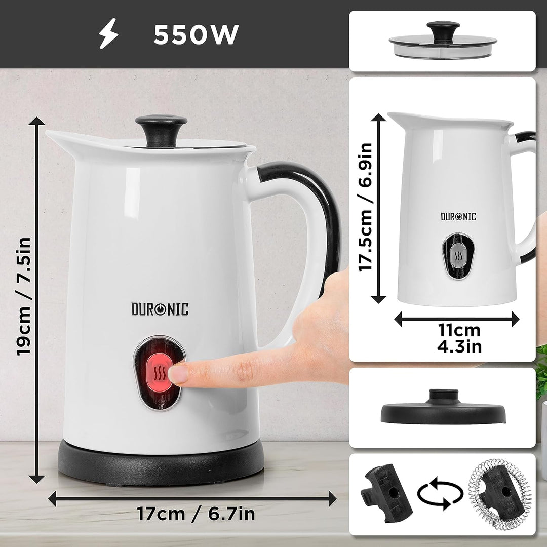 Duronic MF130 Automatischer Milchaufschäumer | 240 ml Behälter mit Induktion | Elektrischer Milchsch