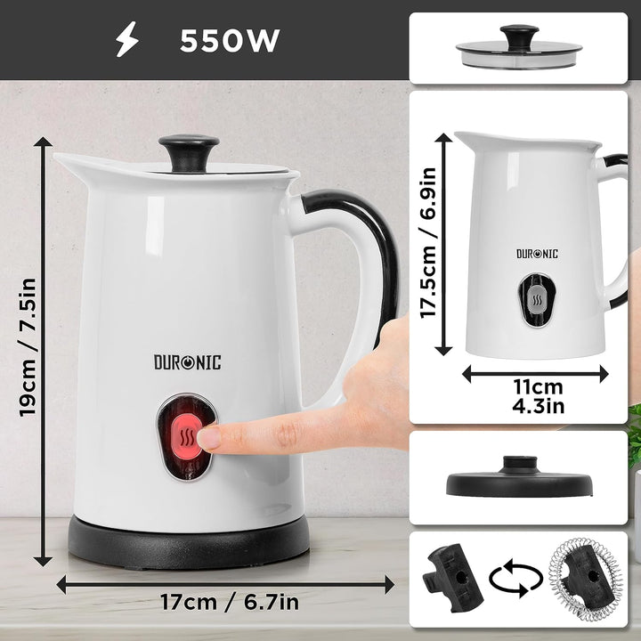 Duronic MF130 Automatischer Milchaufschäumer | 240 ml Behälter mit Induktion | Elektrischer Milchsch