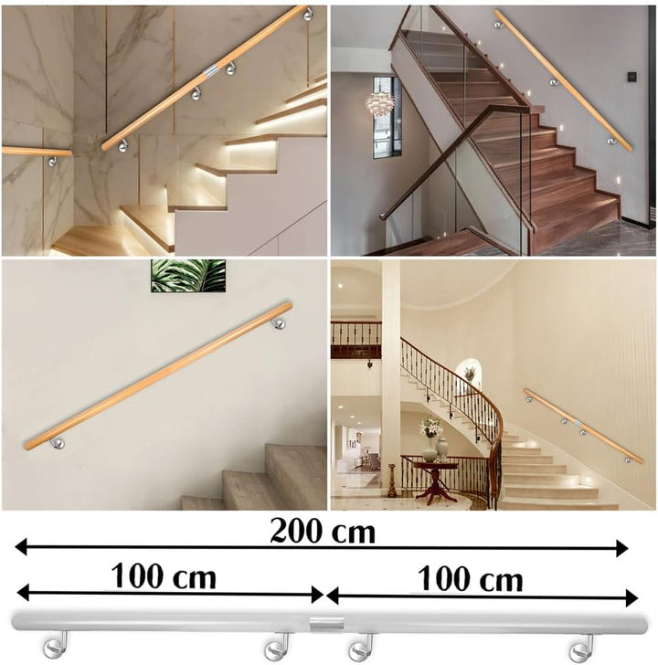 Buche Holz Handlauf Treppengeländer Geländer für Treppe Treppe Wandhandlauf Wand Treppe seitliche Mo
