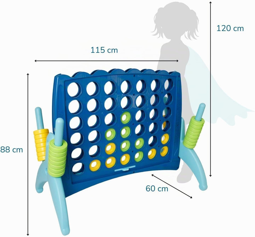 alldoro 60010 XXL 4 gewinnt, 115 x 60 x 88 cm, wetterfestes &amp; extra grosses Familienspiel mit 42 Ste