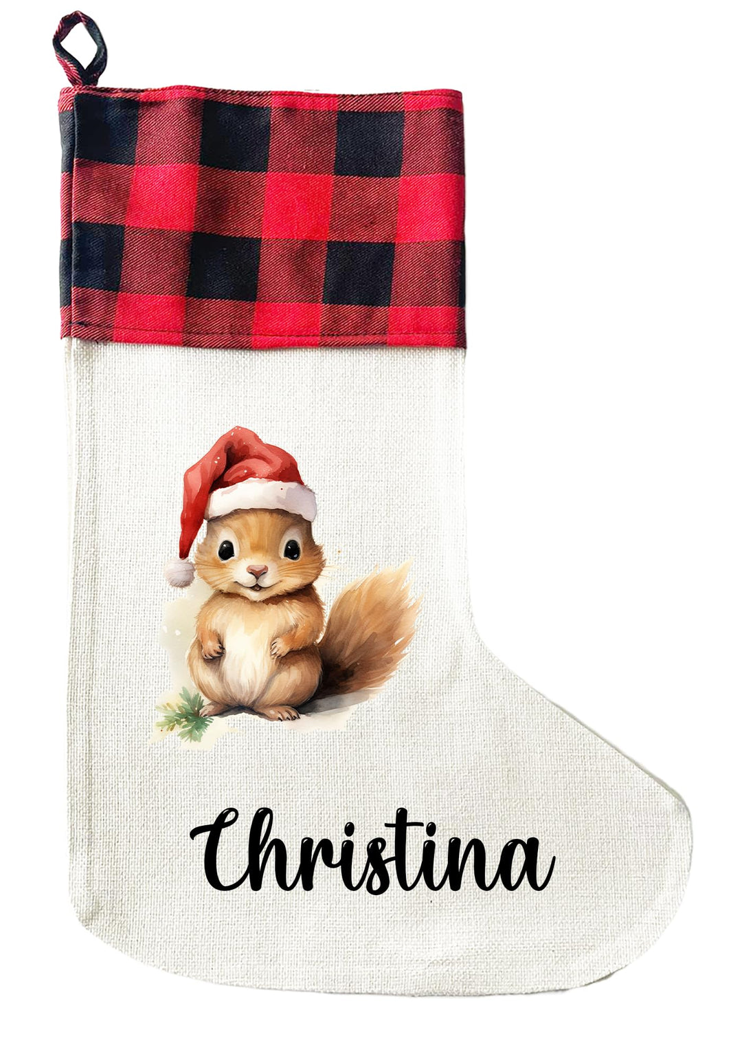 LIEBTASTISCH - Personalisierte Weihnachtssocken mit Tieren - 40cm x 30cm - Weihnachtsstrumpf zum Nik