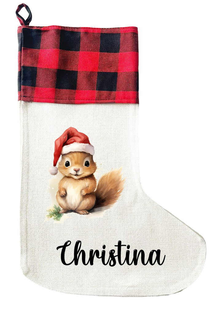 LIEBTASTISCH - Personalisierte Weihnachtssocken mit Tieren - 40cm x 30cm - Weihnachtsstrumpf zum Nik
