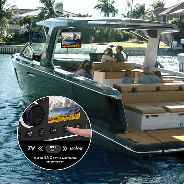 Marine Stereo, Audio Video Player DAB + / FM/AM mit Bluetooth-Streaming, für Yacht, Boot, UTV, ATV,