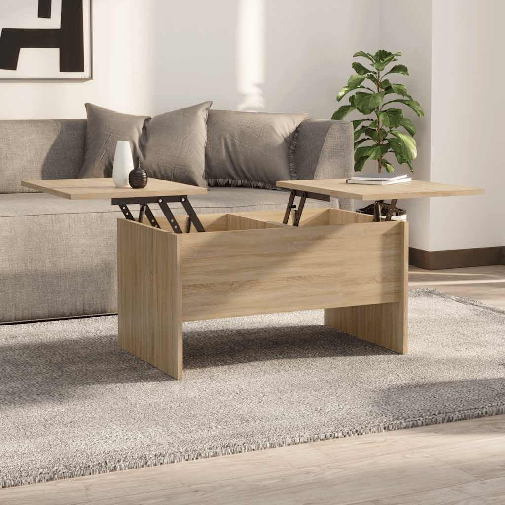 vidaXL Couchtisch Höhenverstellbar Kaffeetisch Beistelltisch Wohnzimmertisch Sofatisch mit Stauraum