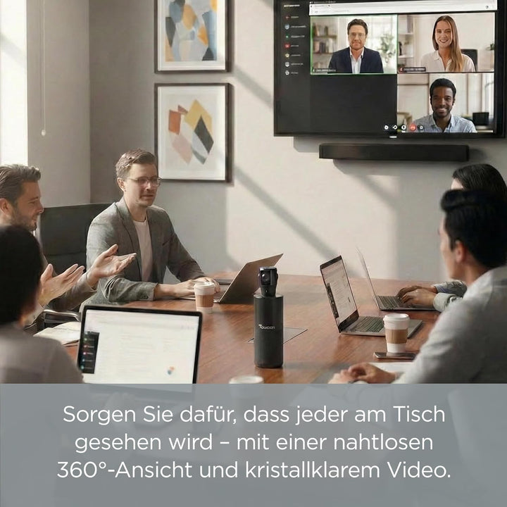 TOUCAN Video Conference System 360 – Professionelle Plug-und-Play-USB-Webcam mit 360°-Kamera, omnidi