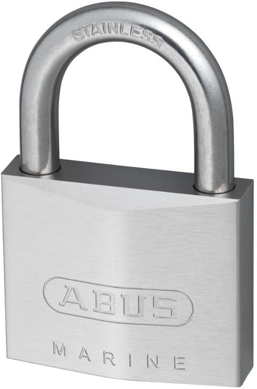 ABUS Marine Vorhängeschloss 75IB/50 - wetterfest - Messing-Schlosskörper mit Nickel Pearl Beschichtu