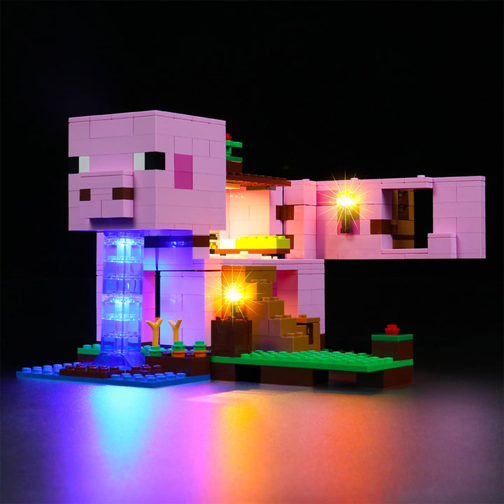 BrickBling Led Licht Set für Lego 21170 Minecraft Das Schweinehaus Bauset (Nur DIY-Beleuchtungsset,