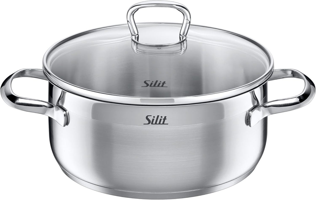 Silit Scalea Topfset Induktion 6-teilig, Kochtopf Set mit Glasdeckel, Pfanne beschichtet, Edelstahl