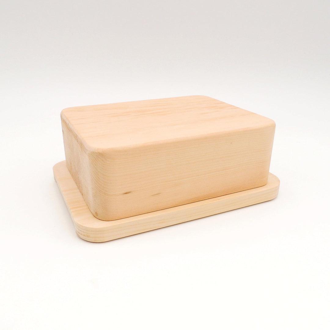 JOWE personalisierte Butterdose aus Zirbe | Zirbenbutterdose mit HPL Platte | made in Austria | Mit