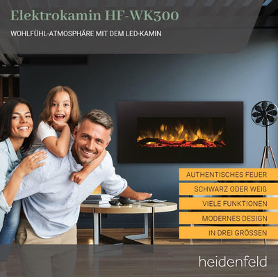 Heidenfeld Elektrokamin HF-WK300 - 𝟯 𝐉𝐀𝐇𝐑𝐄 𝐆𝐀𝐑𝐀𝐍𝐓𝐈𝐄 - 1500 Watt - LED Kamin mit 10 Farben - Fernbedi