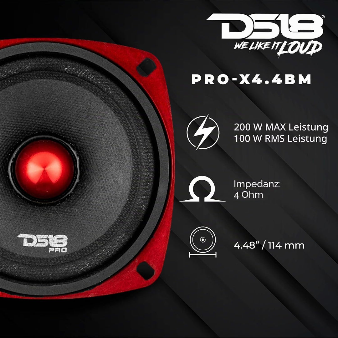 DS18 PRO-X4.4BM PRO Series Midrange Kugel Lautsprecher - Set von 1-4" 4 Inches
