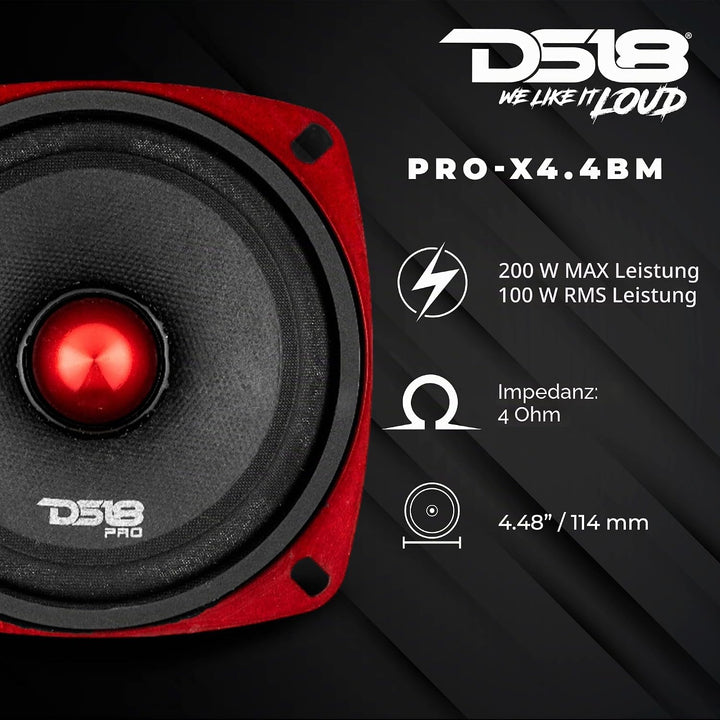 DS18 PRO-X4.4BM PRO Series Midrange Kugel Lautsprecher - Set von 1-4" 4 Inches