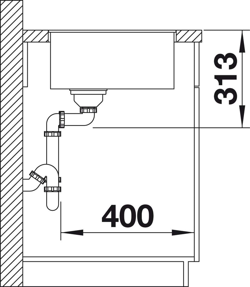 BLANCO SUBLINE 400-F | SILGRANIT cafe | Einbauart: Flächenbündig | ohne Ablauffernbedienung | 50er U