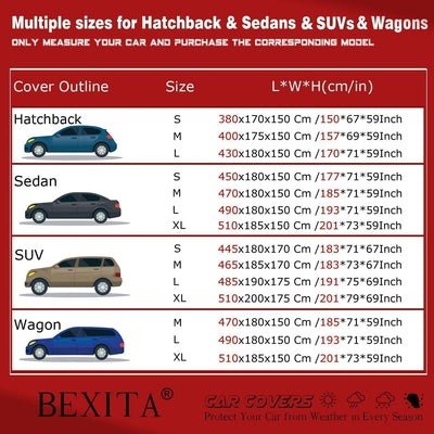 BEXITA Auto Abdeckplane SUV Wasserdicht Autoabdeckung Autoplane Winter Ourdoor für SUV Outdoor & Ind