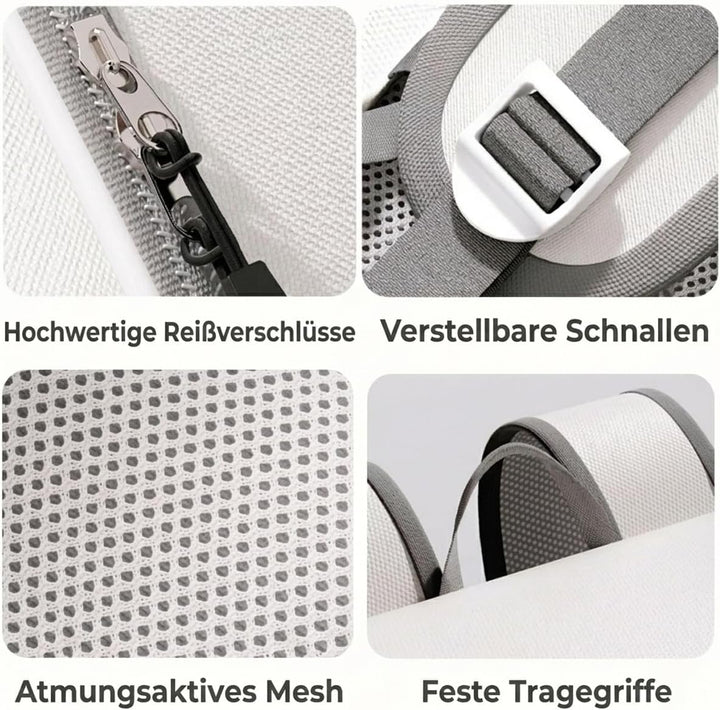 Katzenrucksack mit Fenster bis 10kg, Haustier Rucksack für Katzen Hunde, Belüftet & Ergonomisch mit