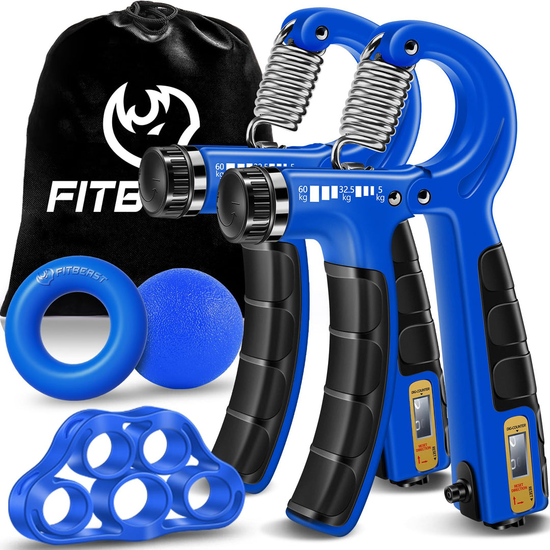 FitBeast Handtrainer Trainingsset (5-teilig), 2 Unterarmgriff Einstellbare Widerstand Handgreifer, F