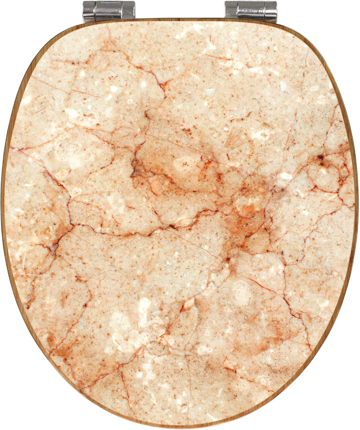 banjado Design WC Sitz Bambus Absenkautomatik 45,8x37,5cm - Toilettendeckel mit Absenkautomatik Holz
