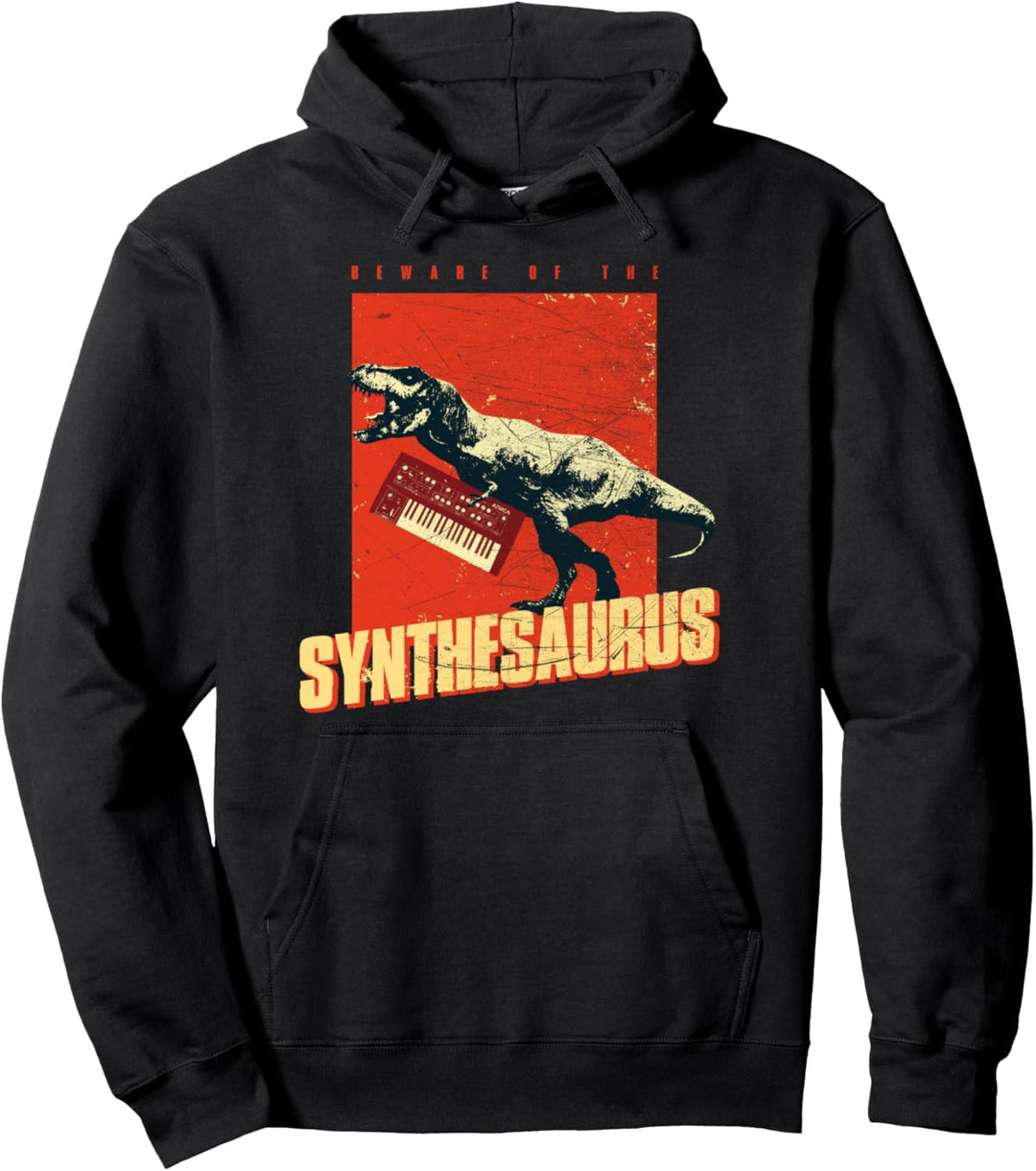 Synthesaurus Analog Synth Techno Synthesizer ADSR Vintage Pullover Hoodie