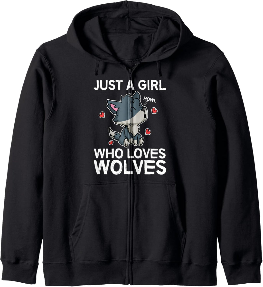 Just A Girl Who Loves Wolves Lustiges Wölfe Wolf Kostüm Kapuzenjacke