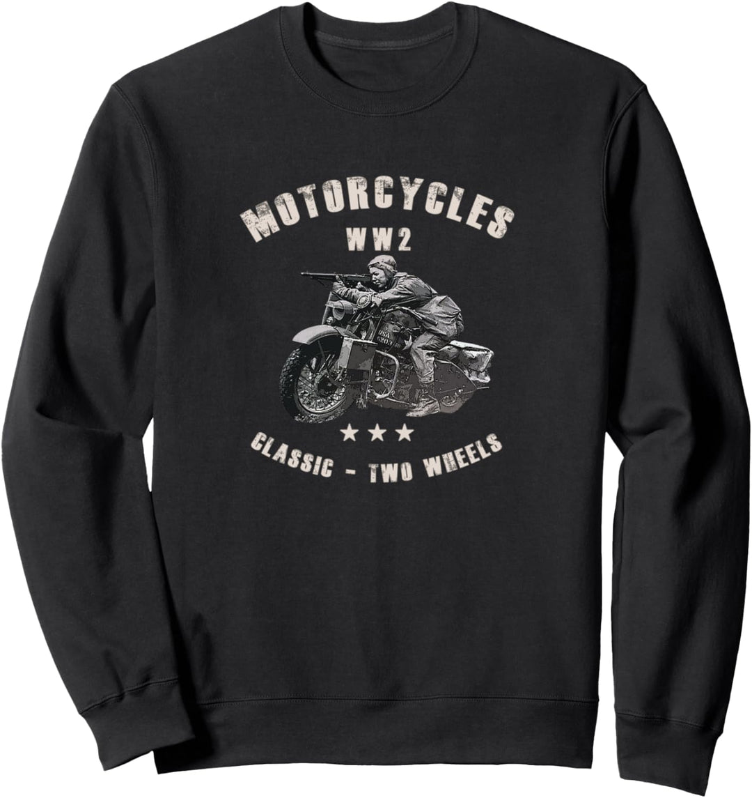 Retro WWII Klassisches Motorrad WW2 Sweatshirt