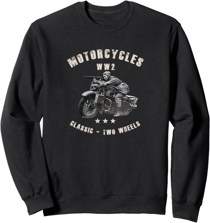 Retro WWII Klassisches Motorrad WW2 Sweatshirt
