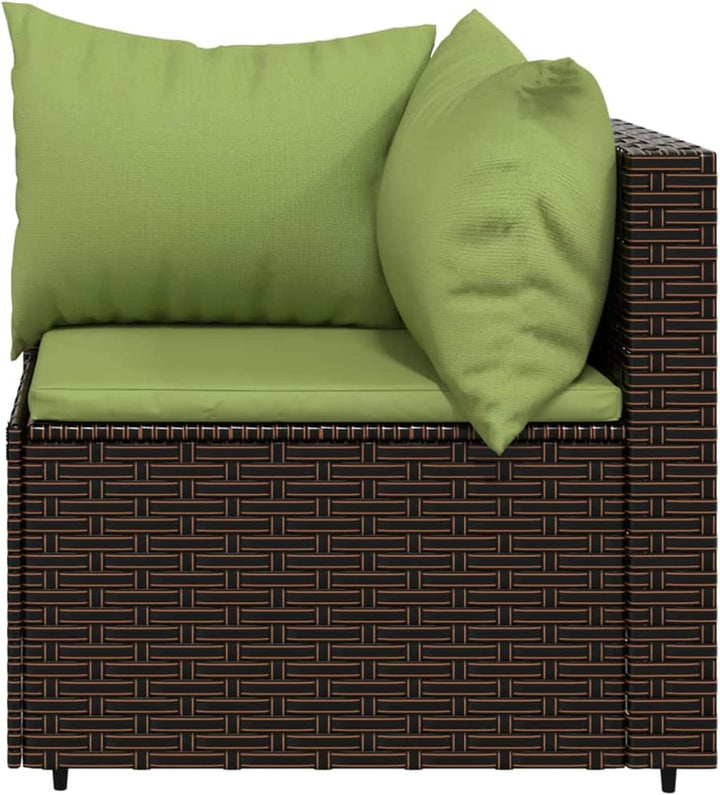 Tidyard 3-TLG. Balkonlounge Set Rattan, Gartensofa Rattansofa Gartenlounge Ecksofa Mittelsofa Sofa m
