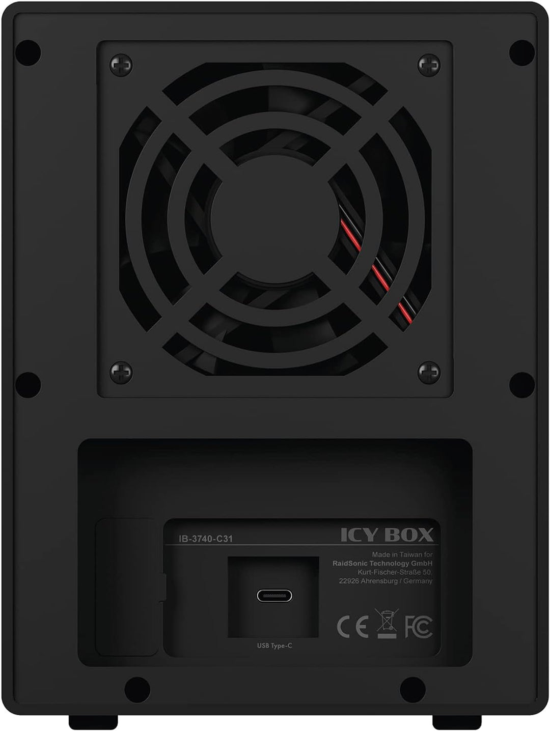 ICY BOX Externes 4-Fach USB-C Gehäuse für 2,5 Zoll & 3,5 Zoll SSD und Festplatten, USB 3.1 (Type-C,