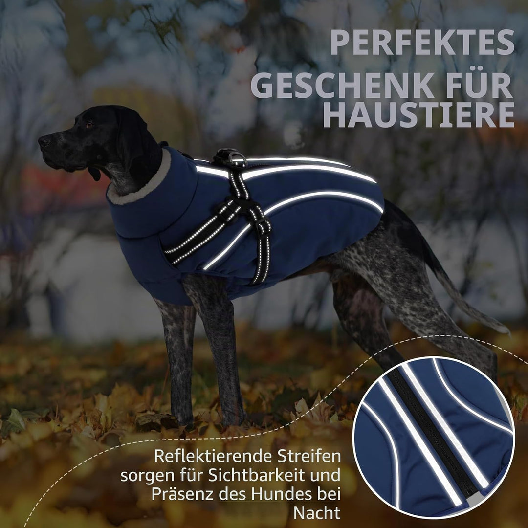 Hundemantel Hundejacke Warm Wintermantel mit Reissverschluss Winddichte &amp; Winddichte mit Reflektorst